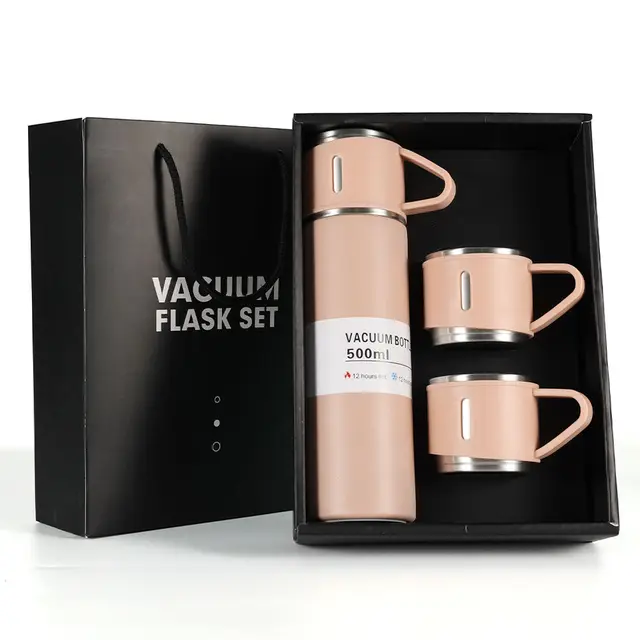 Thermo flask with 2 cups