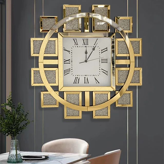 classy crystal decorative mirrored Wall clock