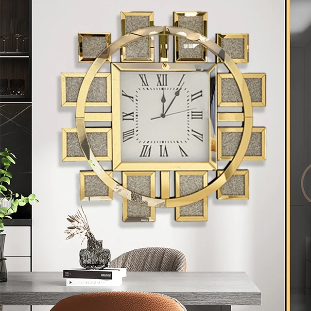 classy crystal decorative mirrored Wall clock