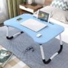 Multi-purpose foldable portable laptop desk with (cup slot+tablet slot)