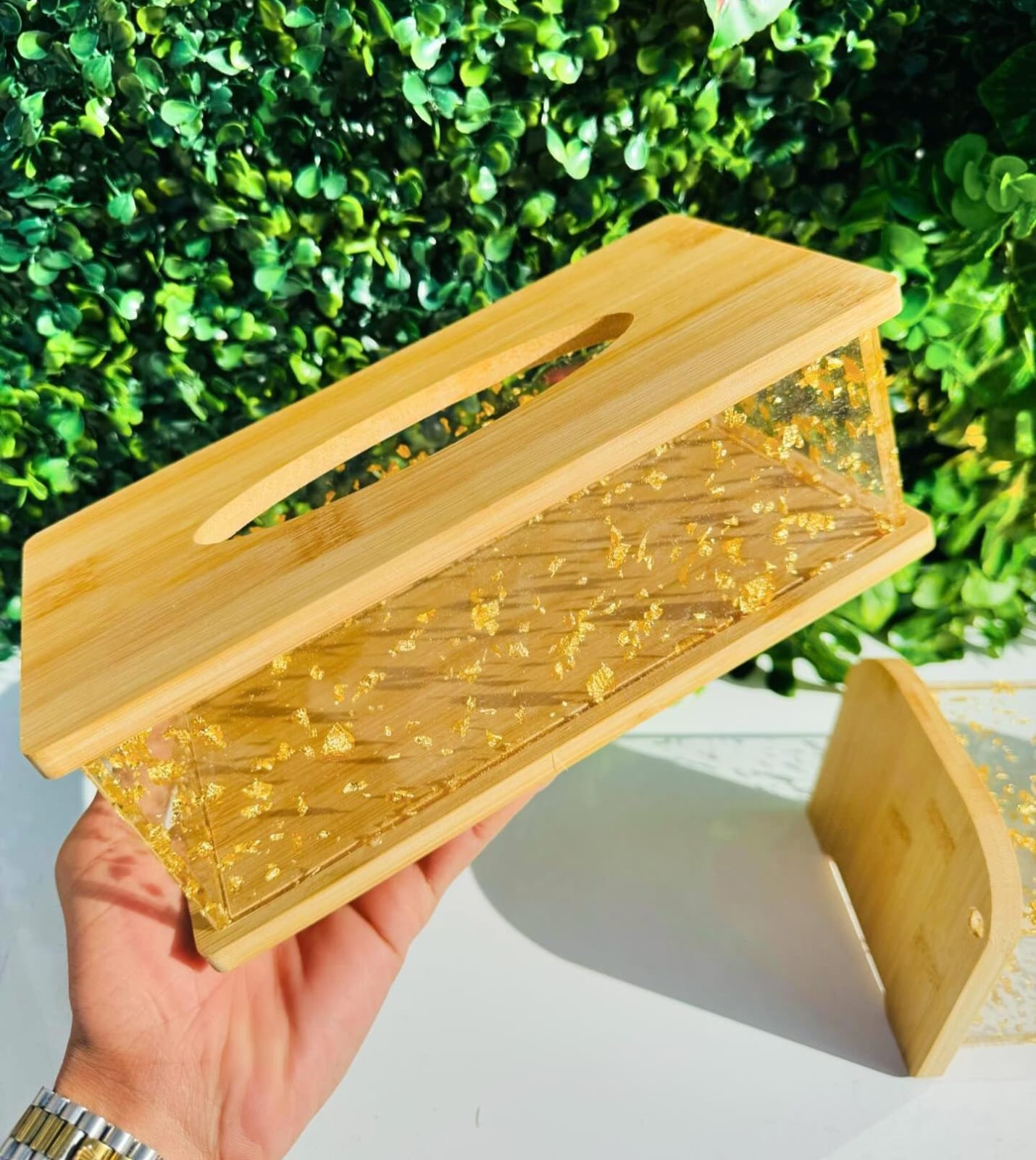 Modern Gold acrylic serviette holder