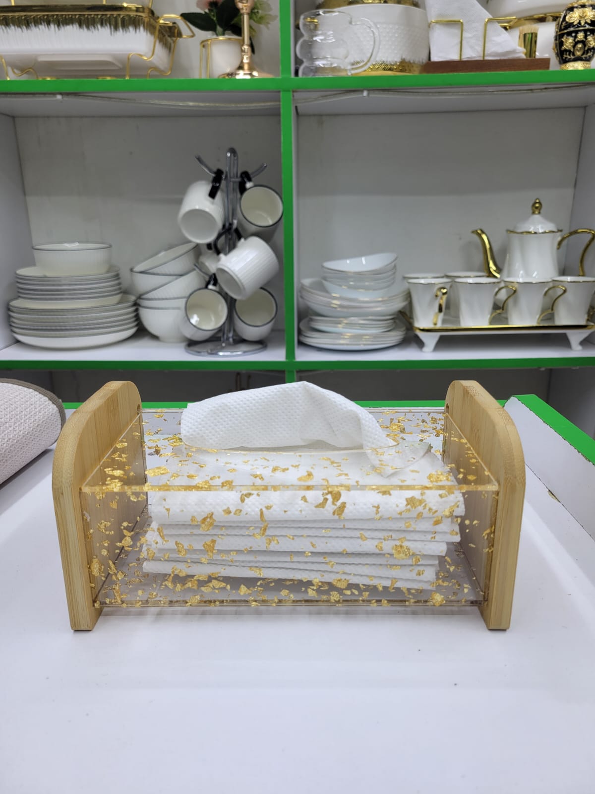 Modern Gold acrylic serviette holder