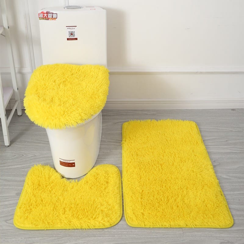 *3 in 1 fluffy bathroom toilet mats