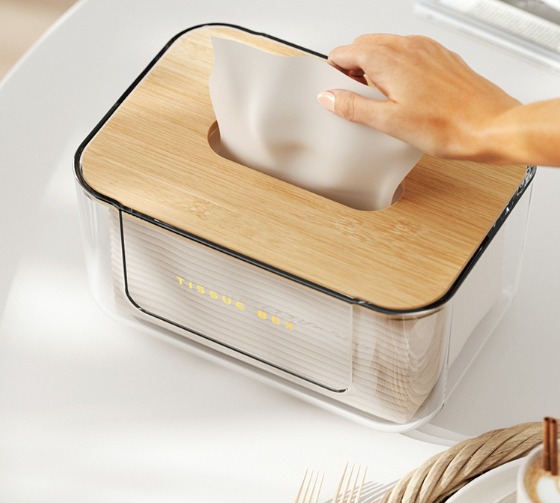 Transparent tissue box