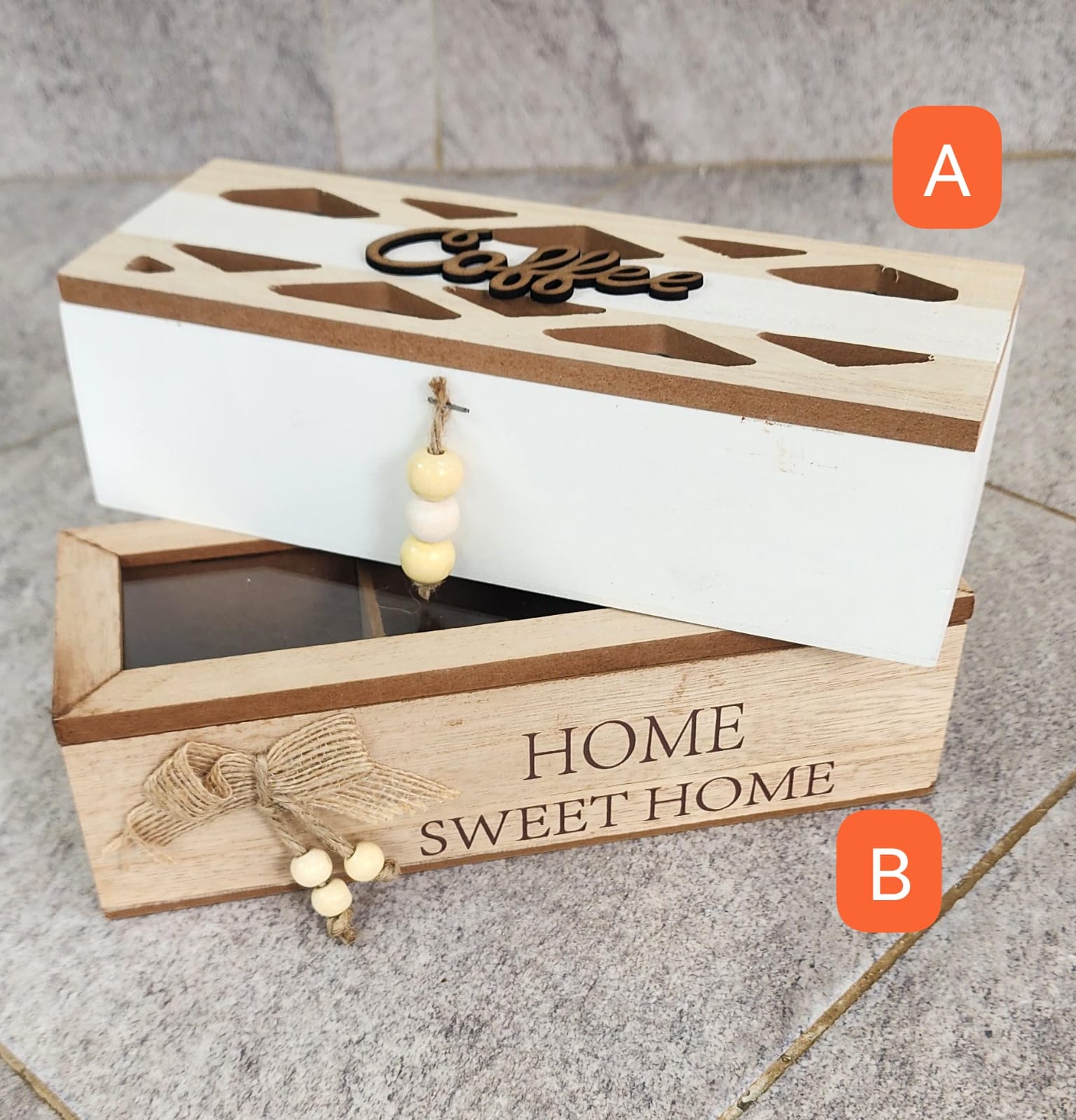 wooden teabag / coffee organizer