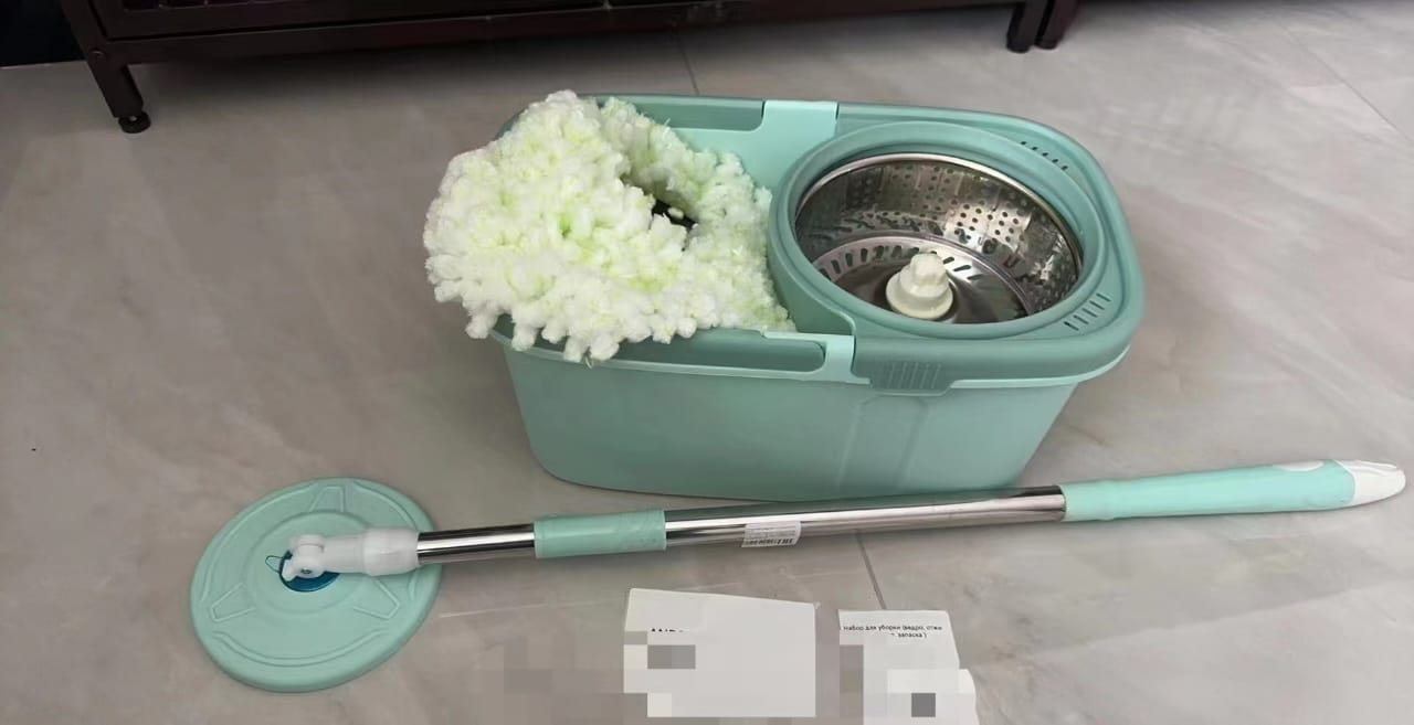 Heavy duty 360 degree rotating mop with a bucket