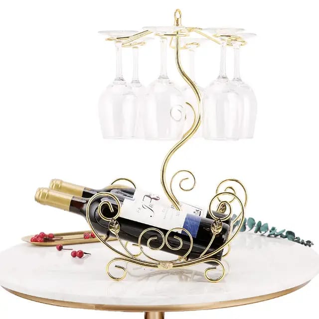 Golden metallic wine Rack 