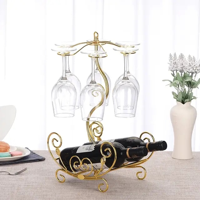 Golden metallic wine Rack 
