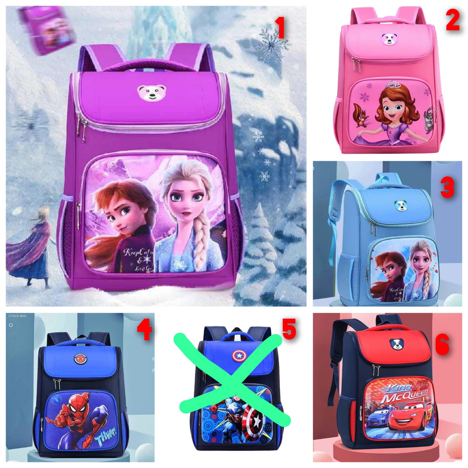 Big Size Cartoon Themed School Bags