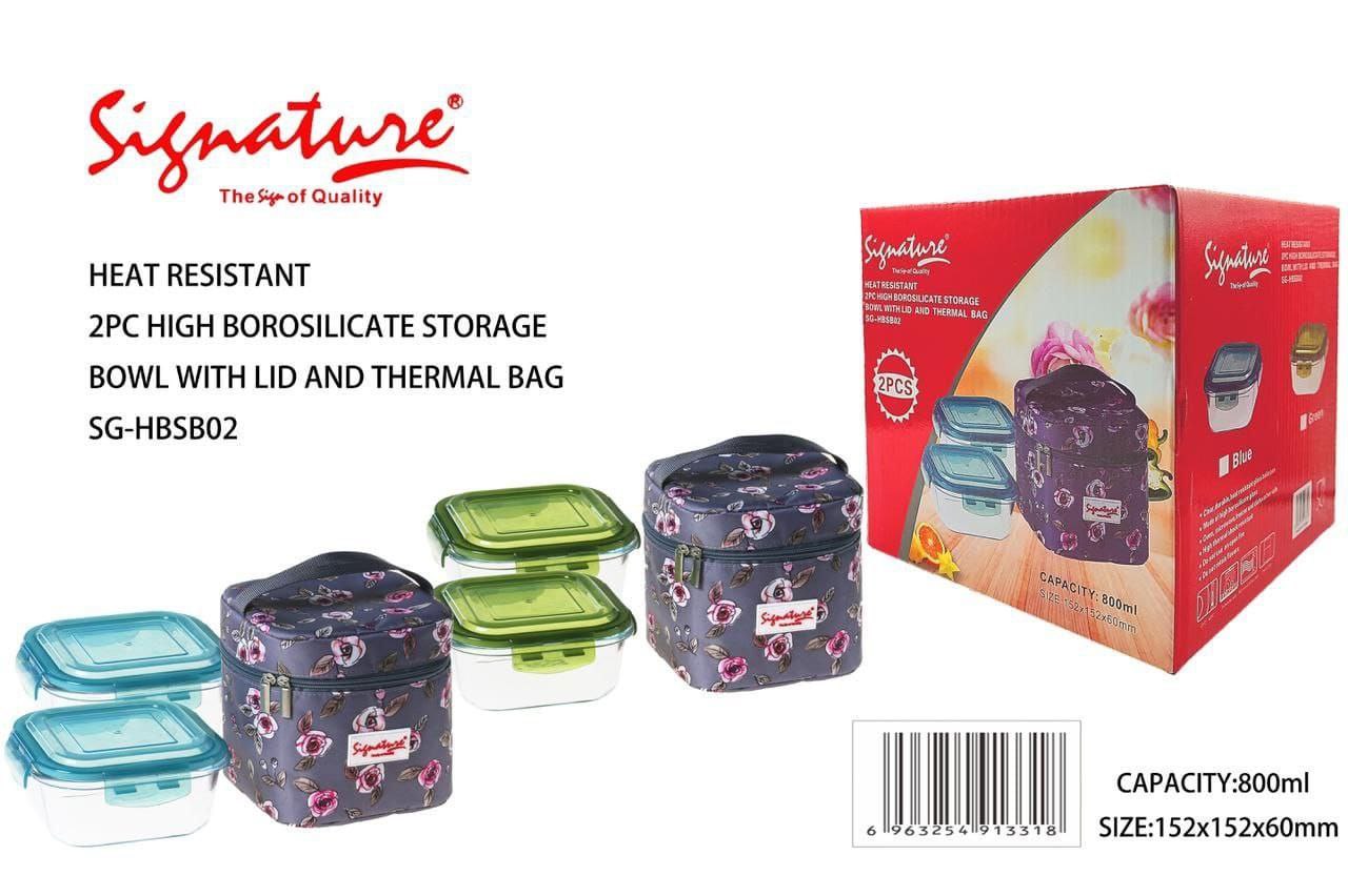 2 pcs Lunch Box with Thermal Bag