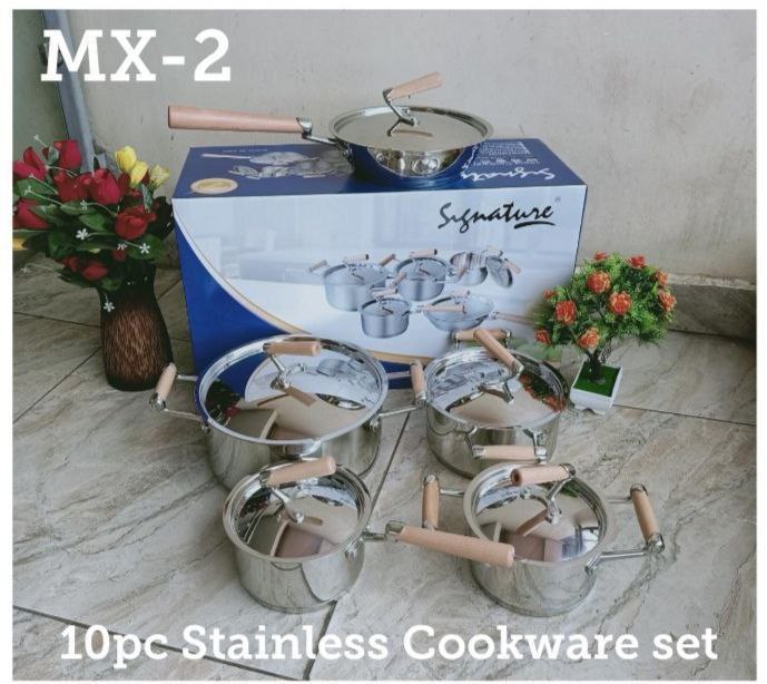 10 pcs Induction Base Stainless Steel Cookware